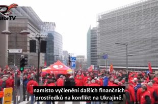 Video -protesty v Bruselu