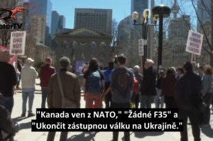 Video o protestech proti NATO v Kanadě